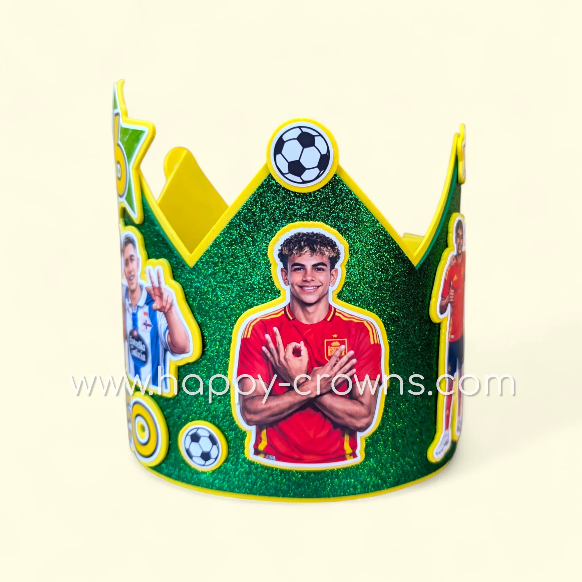Corona de cumpleaños Fútbol personalizada — 2