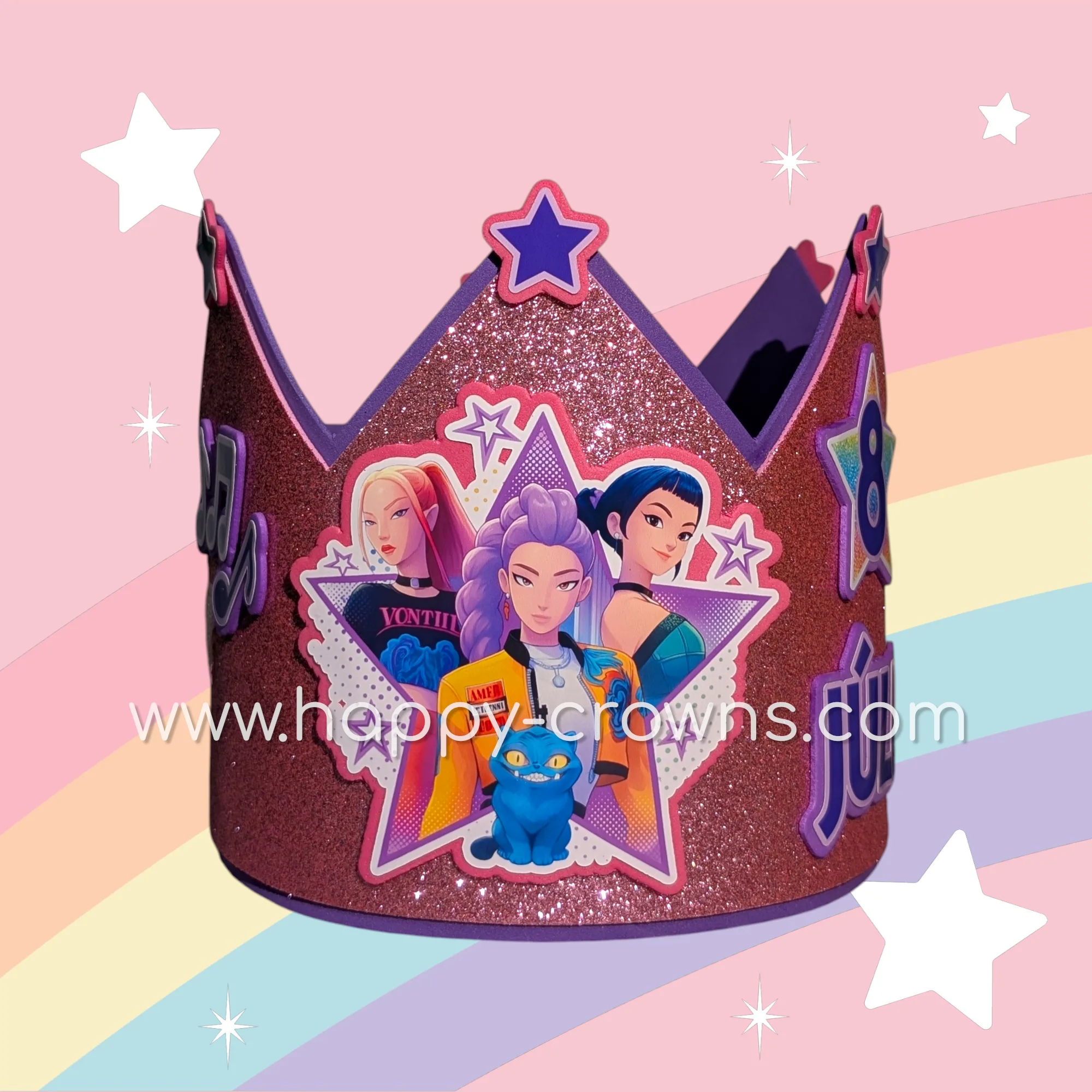 Corona de cumpleaños Huntrix K-Pop personalizada — 3