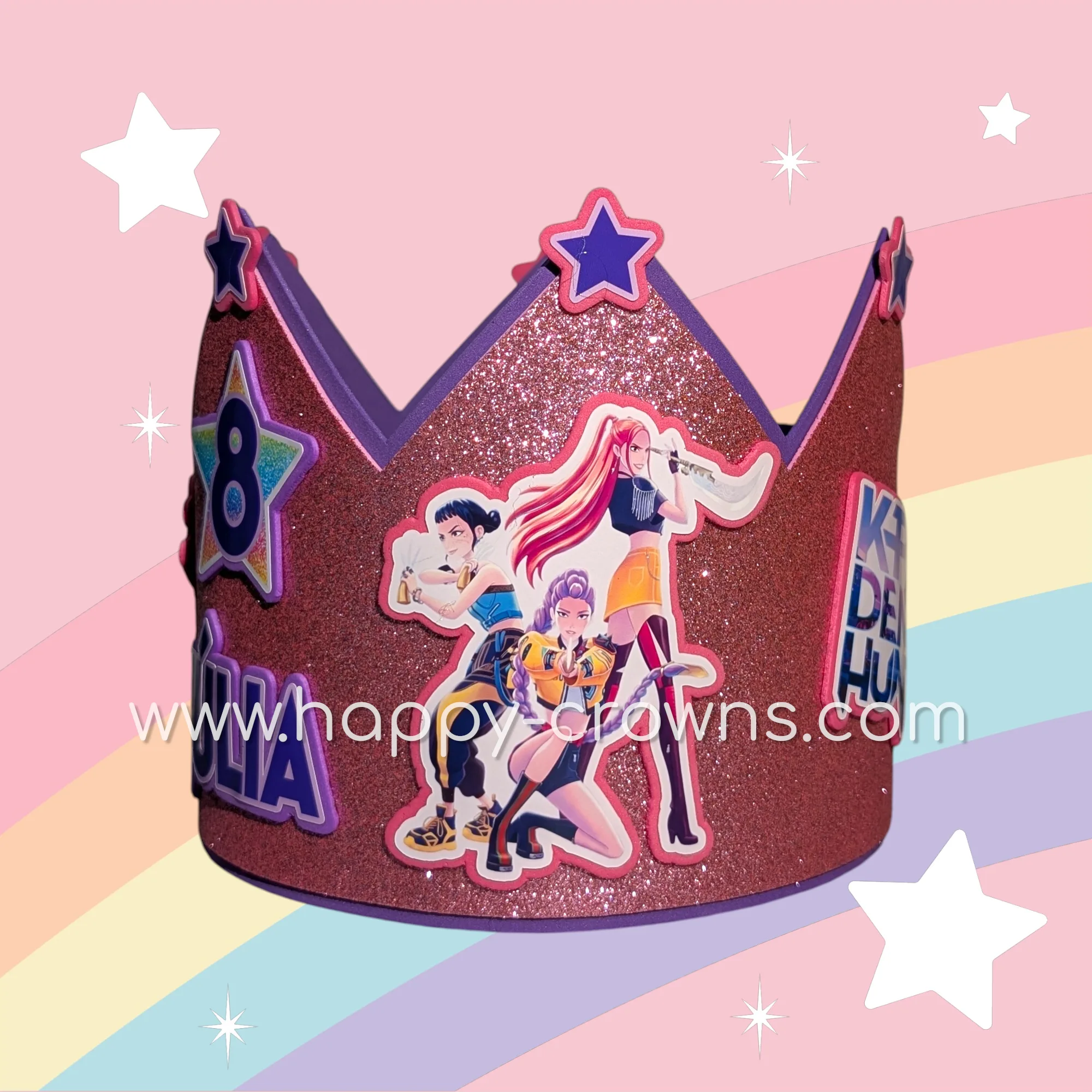Corona de cumpleaños Huntrix K-Pop personalizada — 4