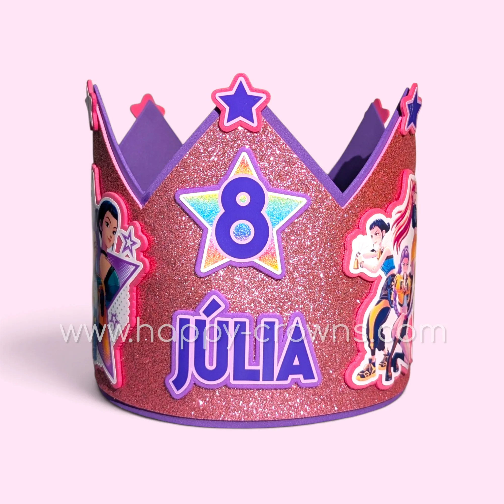 Corona de cumpleaños Huntrix K-Pop personalizada — 2