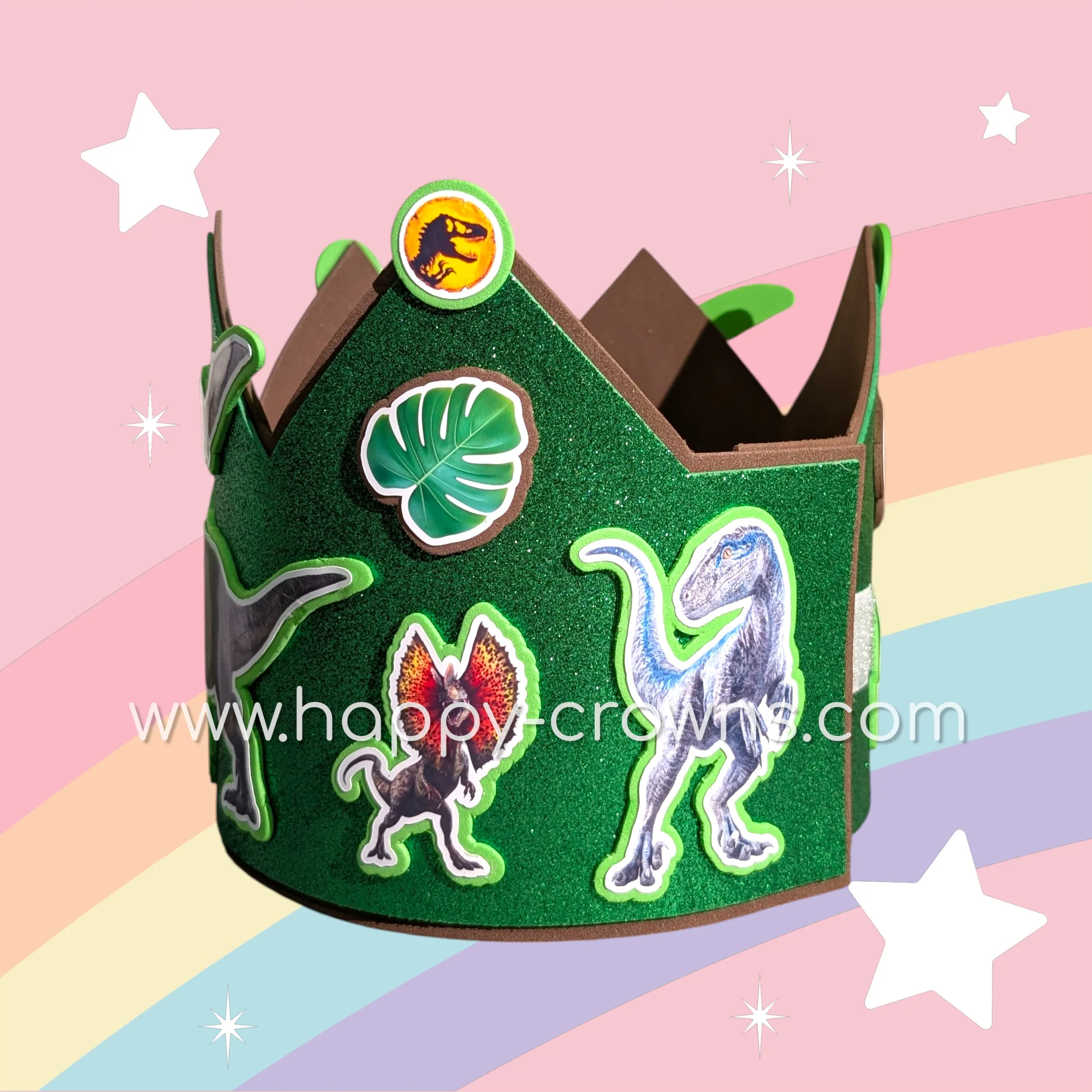 Corona de cumpleaños Jurassic World personalizada — 4