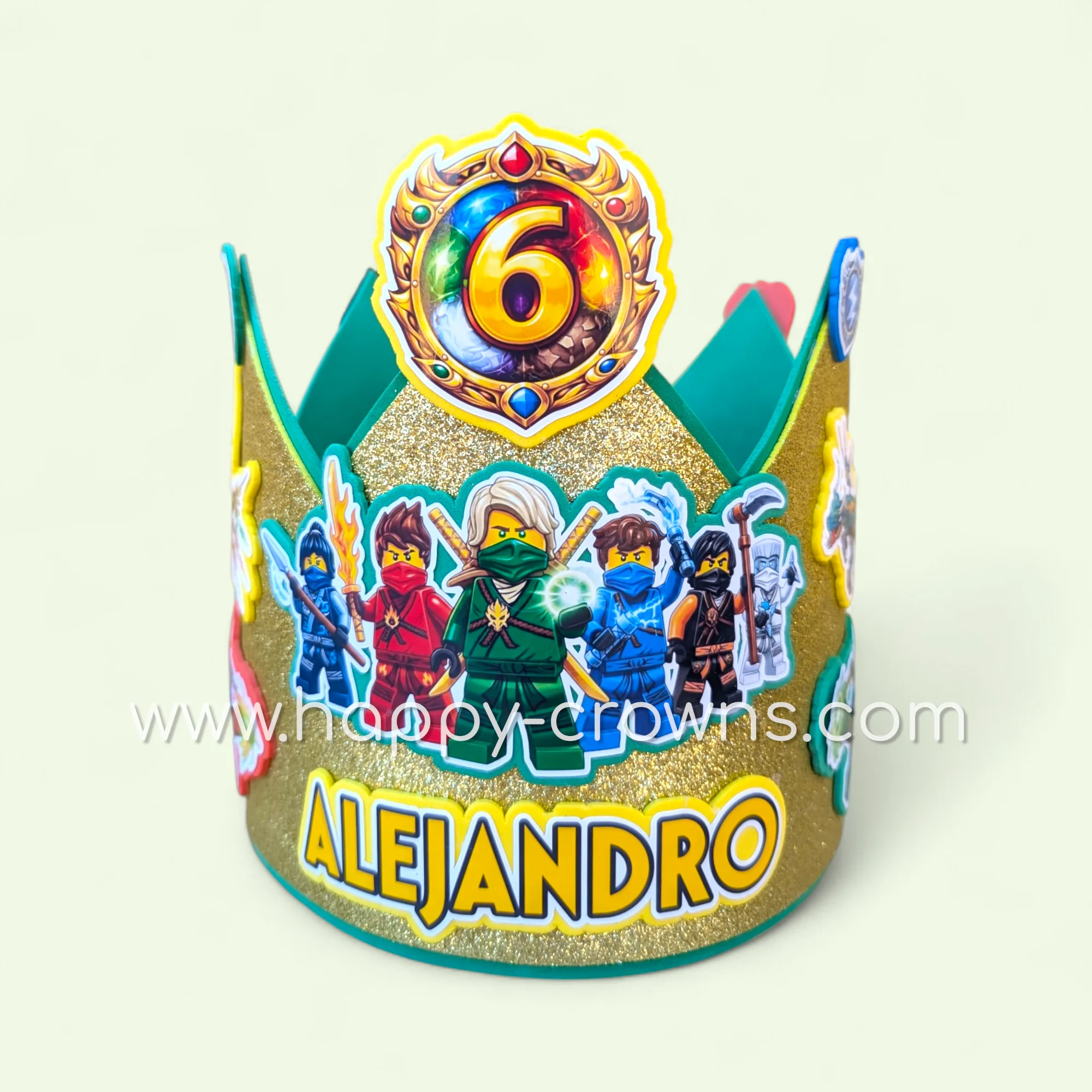 Corona de cumpleaños Ninjago personalizada