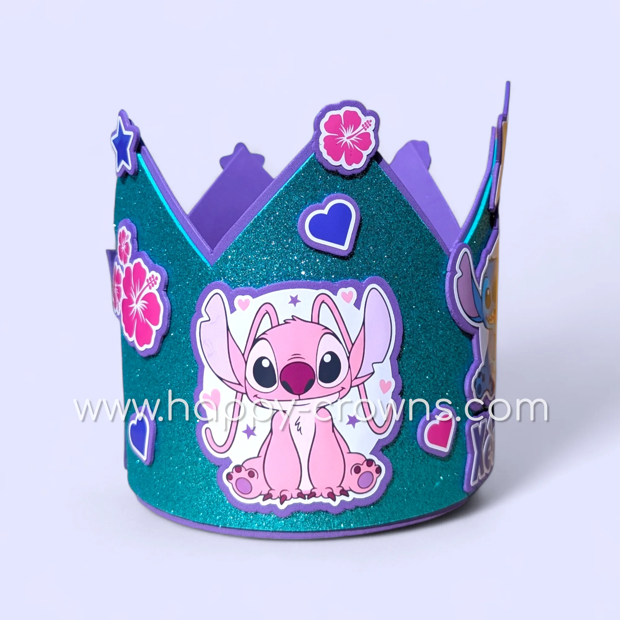 Corona de cumpleaños Stitch y Angel personalizada — 3