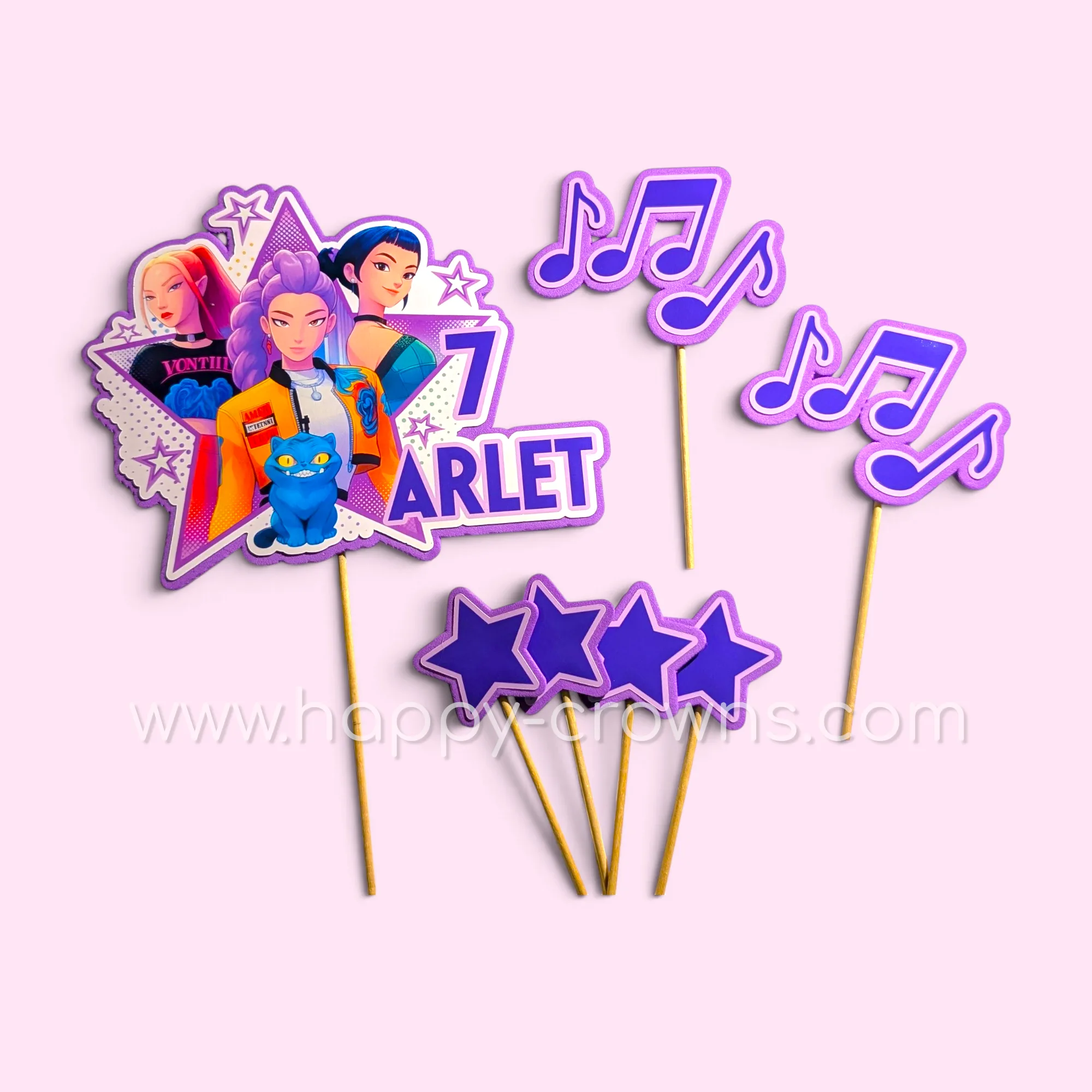 Pack de toppers Huntrix K-Pop personalizado — 2