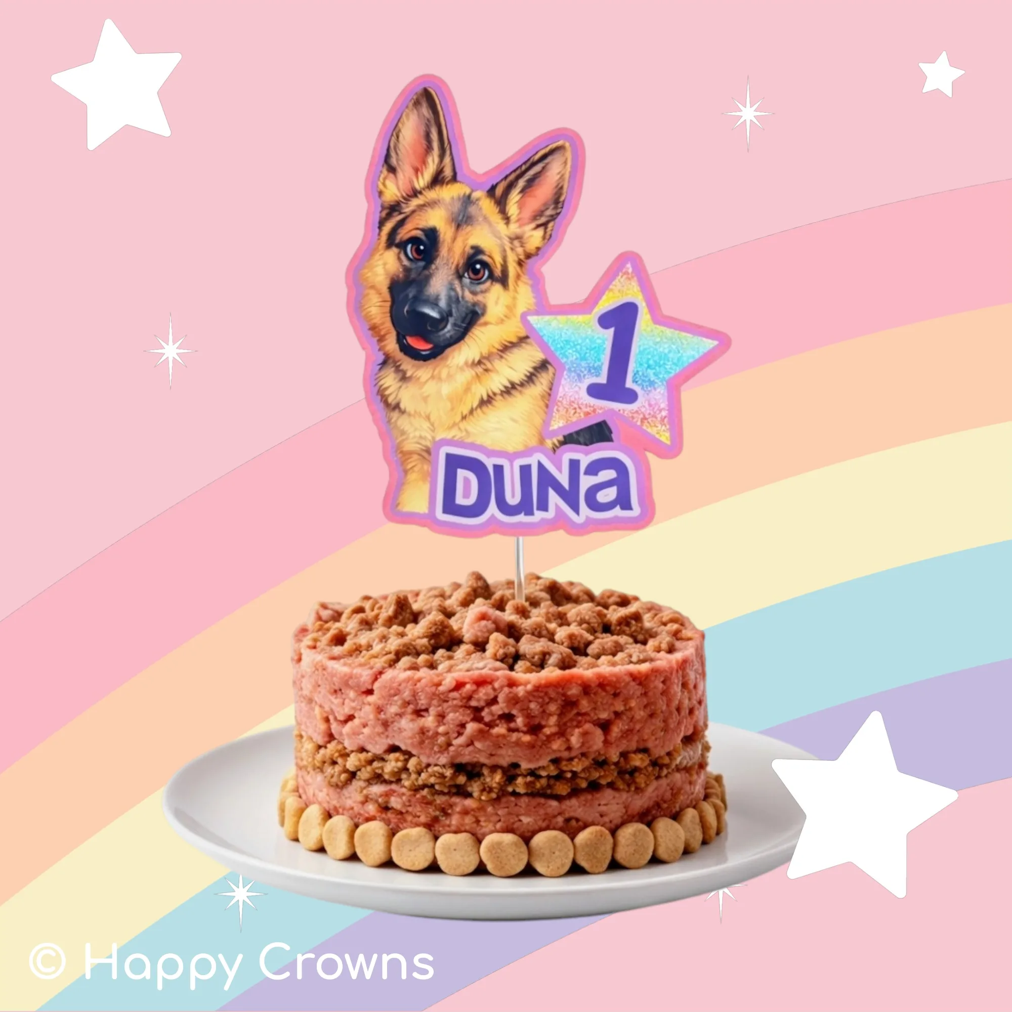 Topper para tarta de mascota personalizado con foto