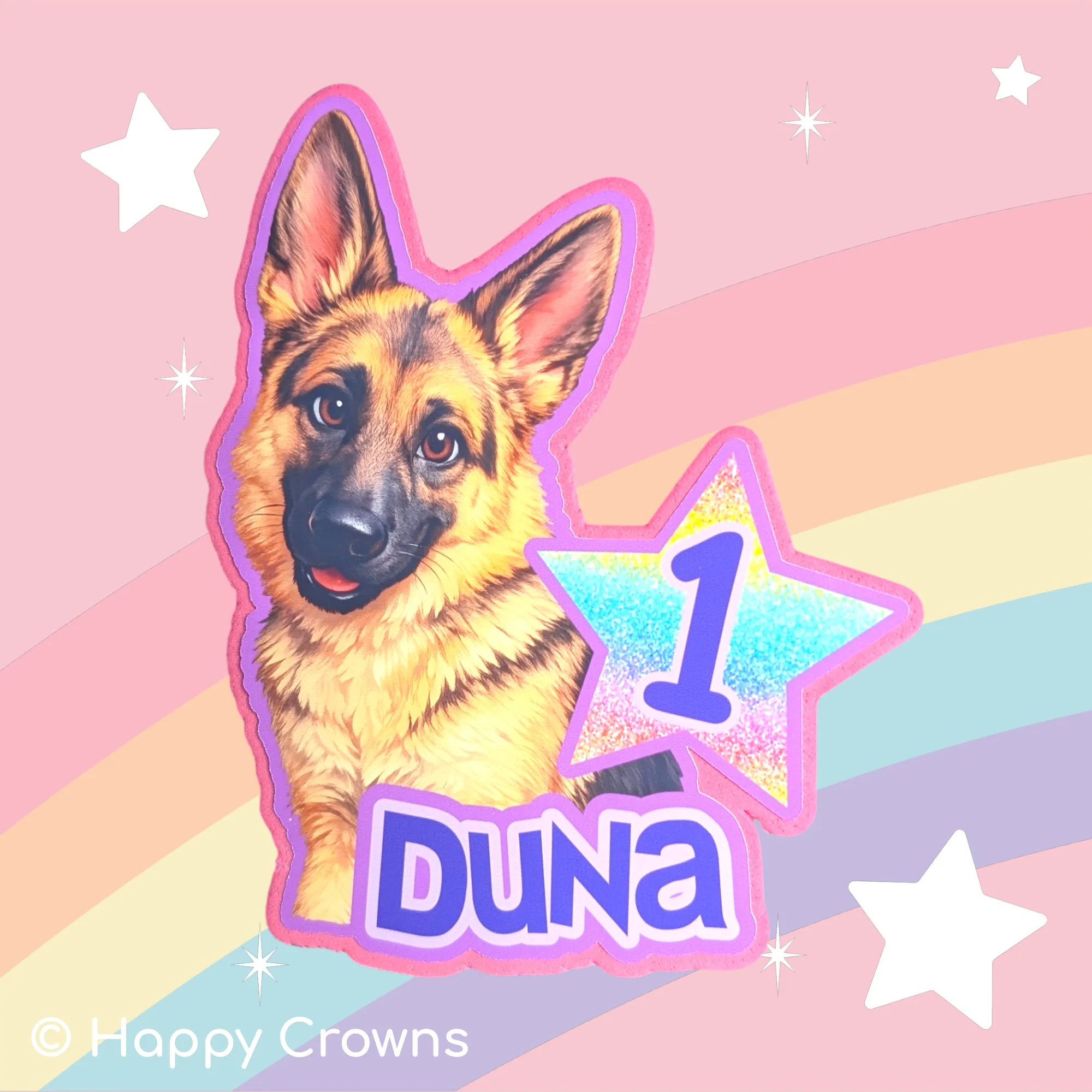 Topper para tarta de mascota personalizado con foto — 2